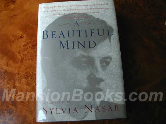 Picture of the 1998 first edition dust jacket for A Beautiful Mind. 