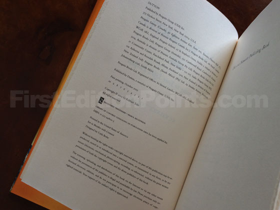 Picture of the first edition copyright page for A New Earth. 