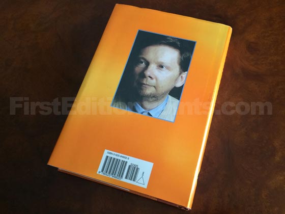 Picture of the back dust jacket for the first edition of A New Earth. 