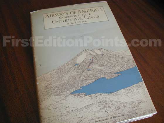 Picture of the 1933 first edition dust jacket for Airways of America. 