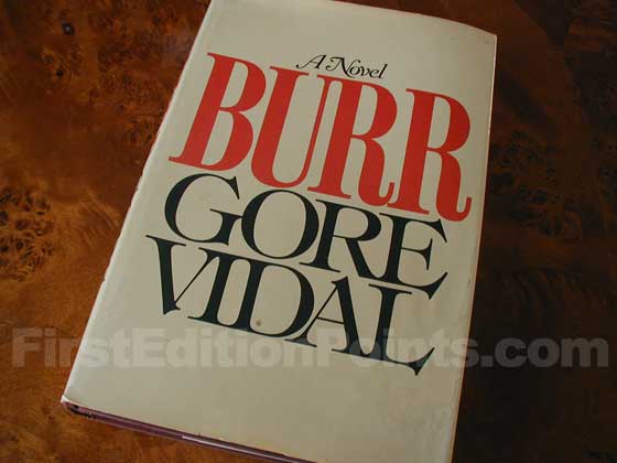 Picture of the 1973 first edition dust jacket for Burr. 