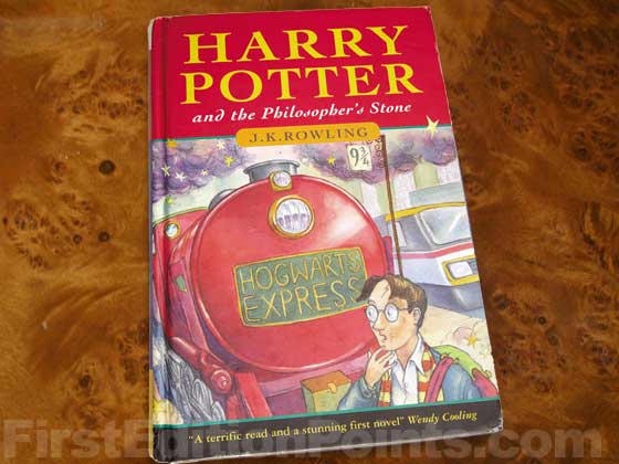The first edition hardcover of Harry Potter and the Philosopher's Stone has pictorial 