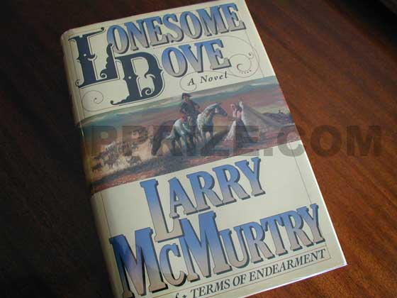 Picture of the 1985 first edition dust jacket for Lonesome Dove. 