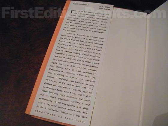 Picture of dust jacket where original $25.00 price is found for The Bear Comes Home. 