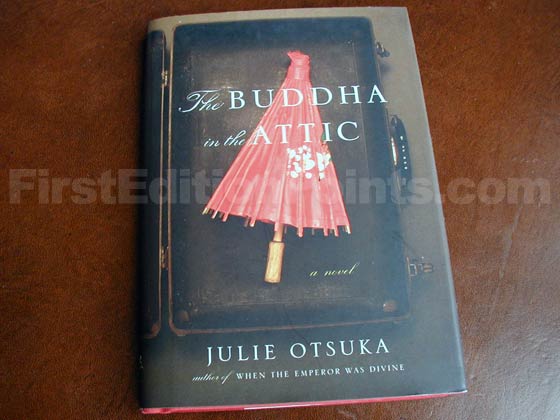Picture of the 2011 first edition dust jacket for The Buddha in the Attic. 