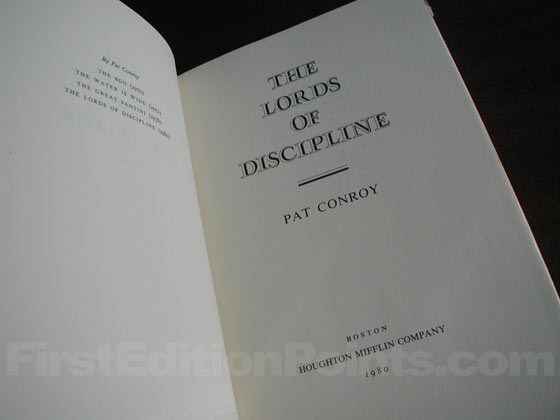 Picture of the first edition title page for The Lords of Discipline. 