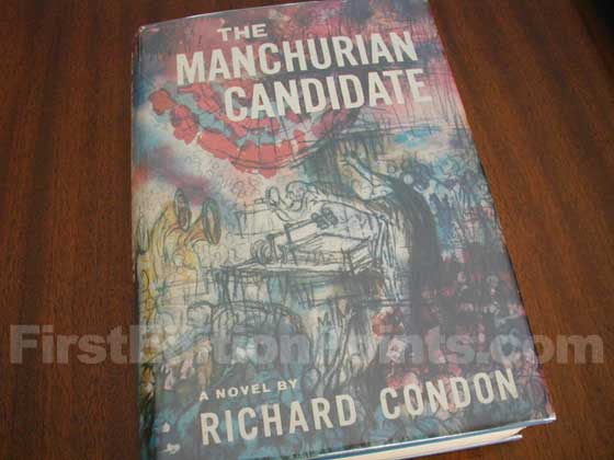 Picture of the 1959 first edition dust jacket for The Manchurian Candidate. 