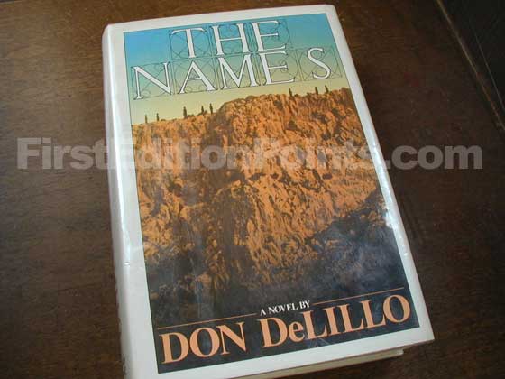 Picture of the 1982 first edition dust jacket for The Names. 