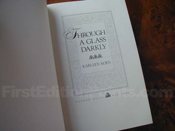 Picture of the first edition title page for Through a Glass Darkly. 
